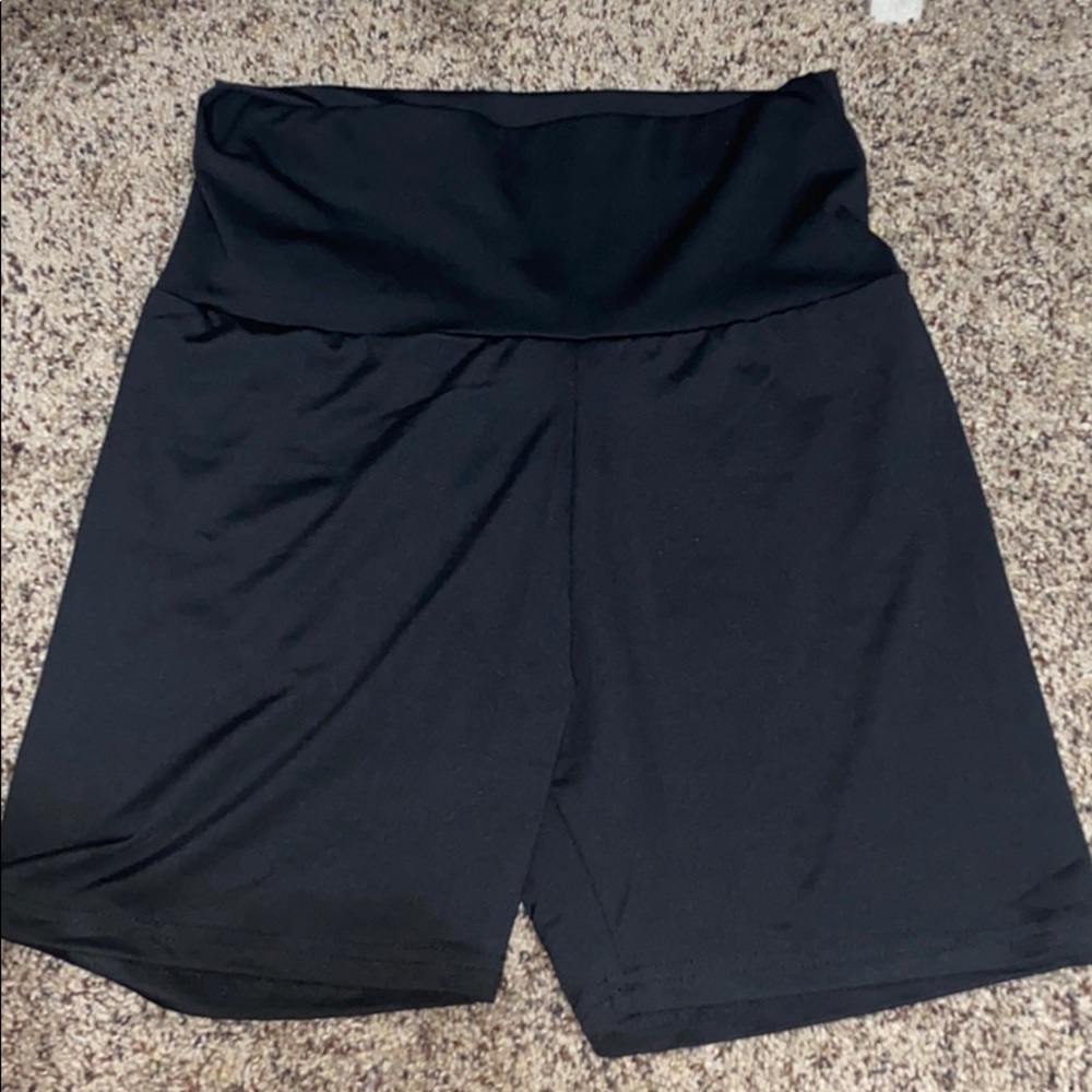 Black High waisted biker shorts